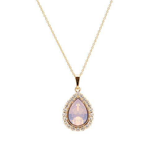 Pakabukas "Debesų Lašas (Rožių Vandens Opalas)" su Swarovski™ kristalais